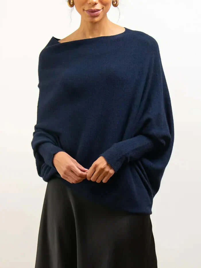 Asymmetrischer drapierter Strickpullover für Damen | Weich & Warm 6