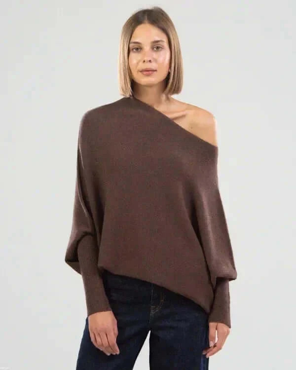 Asymmetrischer drapierter Strickpullover für Damen | Weich & Warm 9