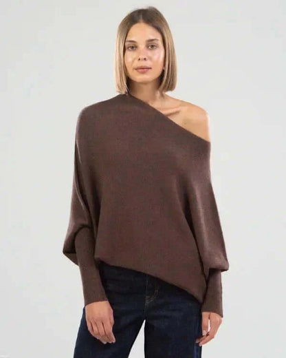Asymmetrischer drapierter Strickpullover für Damen | Weich & Warm 9