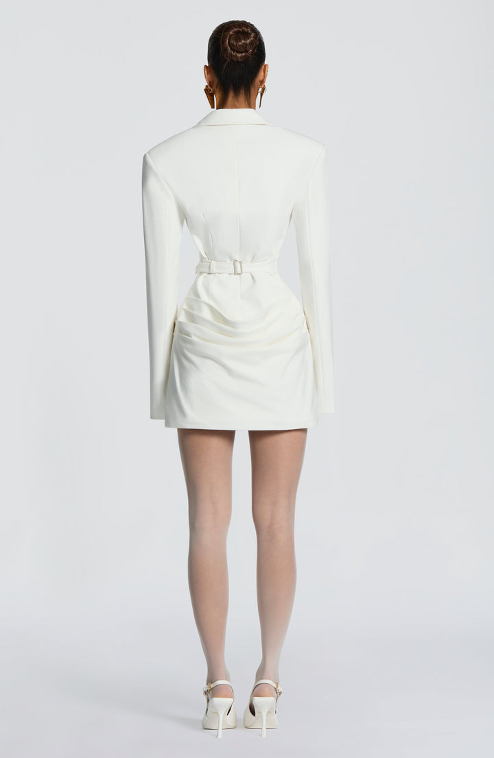 Damen Langarm Minikleid Mit Kragen Knopfdetails | Knopfdetail
