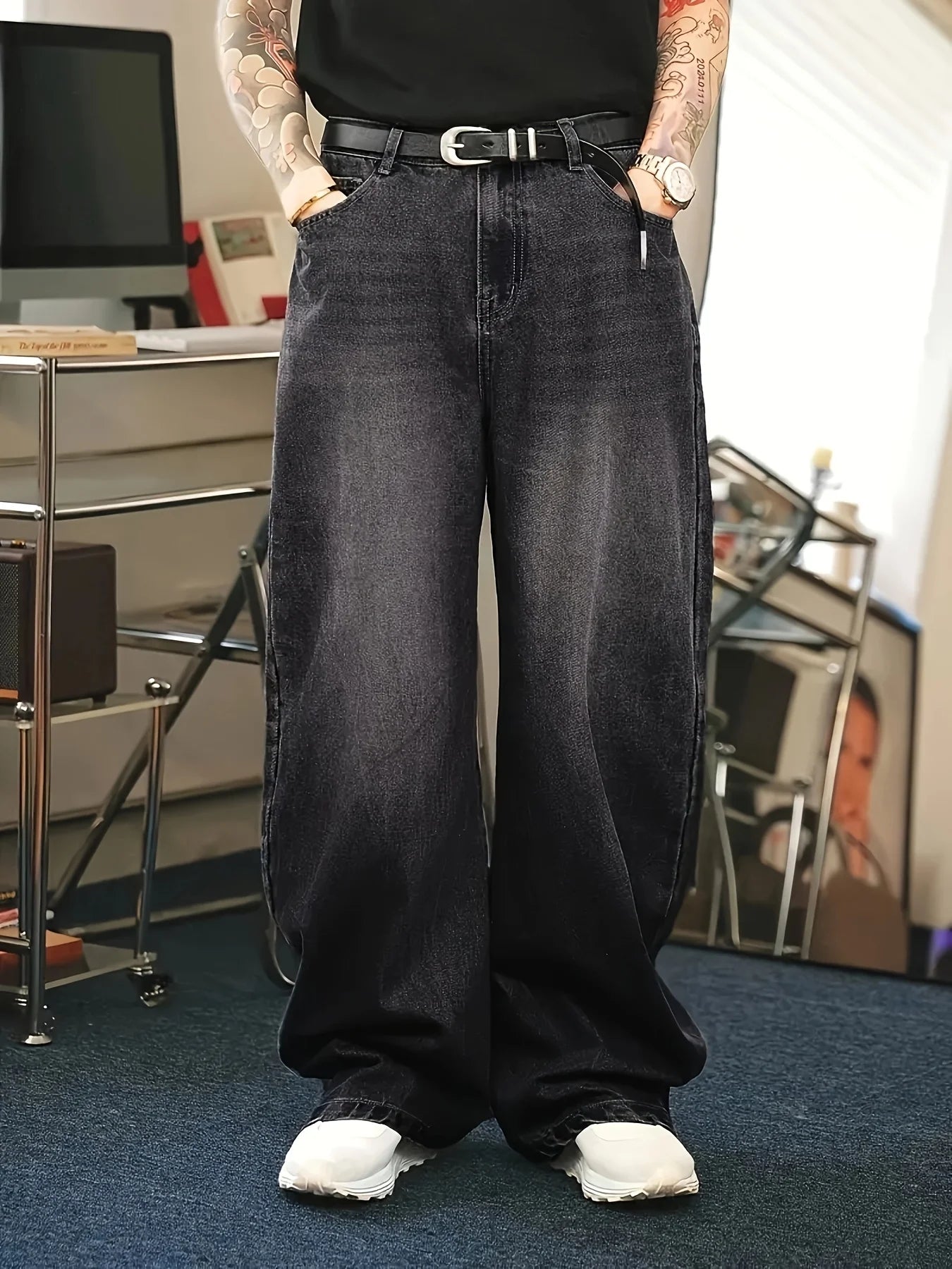 Baggy-Jeans Herren | Freizeitmode Urban Look für Herren im Retro-Stil
