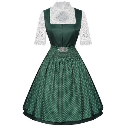 Bayerisches Dirndl – Oktoberfest | Mit Schürze und Spitzenbluse für den traditionellen Look
