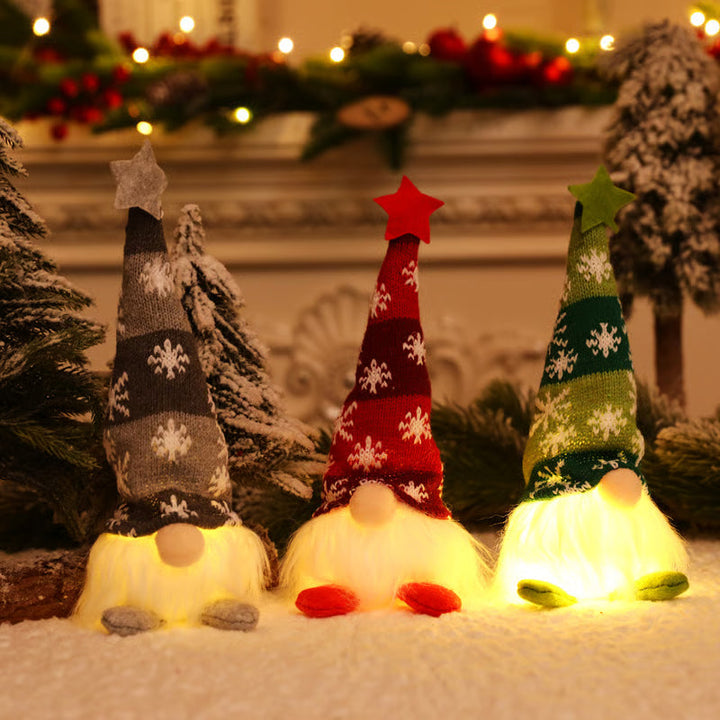 Beleuchtetes Weihnachts-Zwerg-Plüschtier-Set – Nordische Tomte-Weihnachtsdekoration mit langen Beinen
