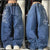 Blau mit Druck