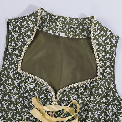 Besticktes Dirndlkleid in Grün – Oktoberfest | Elegantes Trachtenkleid mit Schürze