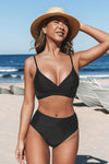 Bikini Set | Damen | Hochtaillierte Unterteile und Omlottopp für Sommermode