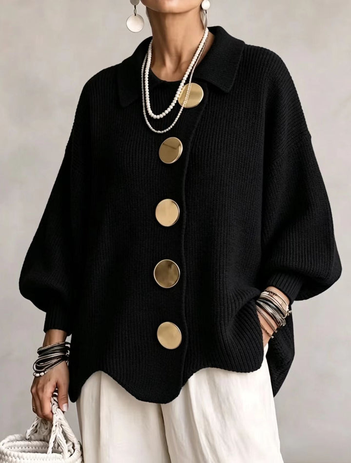 Elara | Women's Oversized Cardigan with Lantern Sleeves