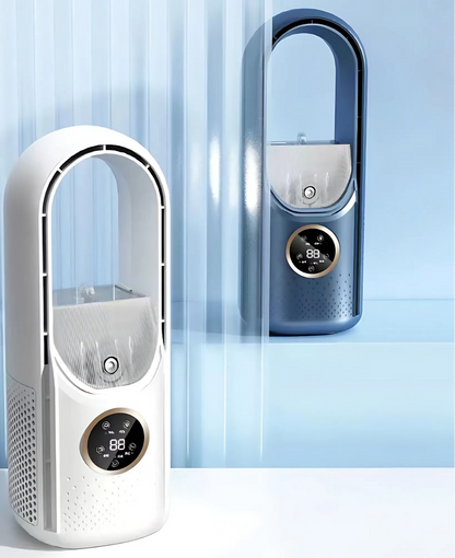 Bladeless USB-Luftkühler mit 6 Geschwindigkeitsstufen und Timer – Geräuscharm und Luftbefeuchtung für Büro und Schlafzimmer