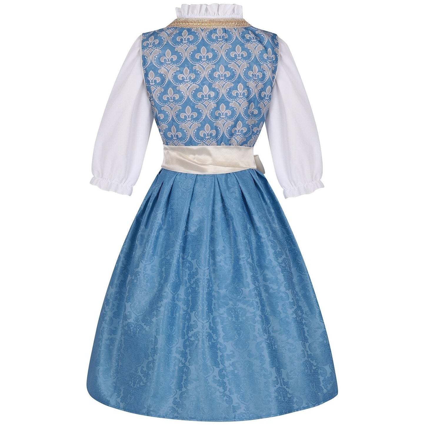 Blaues Dirndlkleid mit Bluse und Spitzenschürze – Oktoberfest | Festliche Tracht für Damen