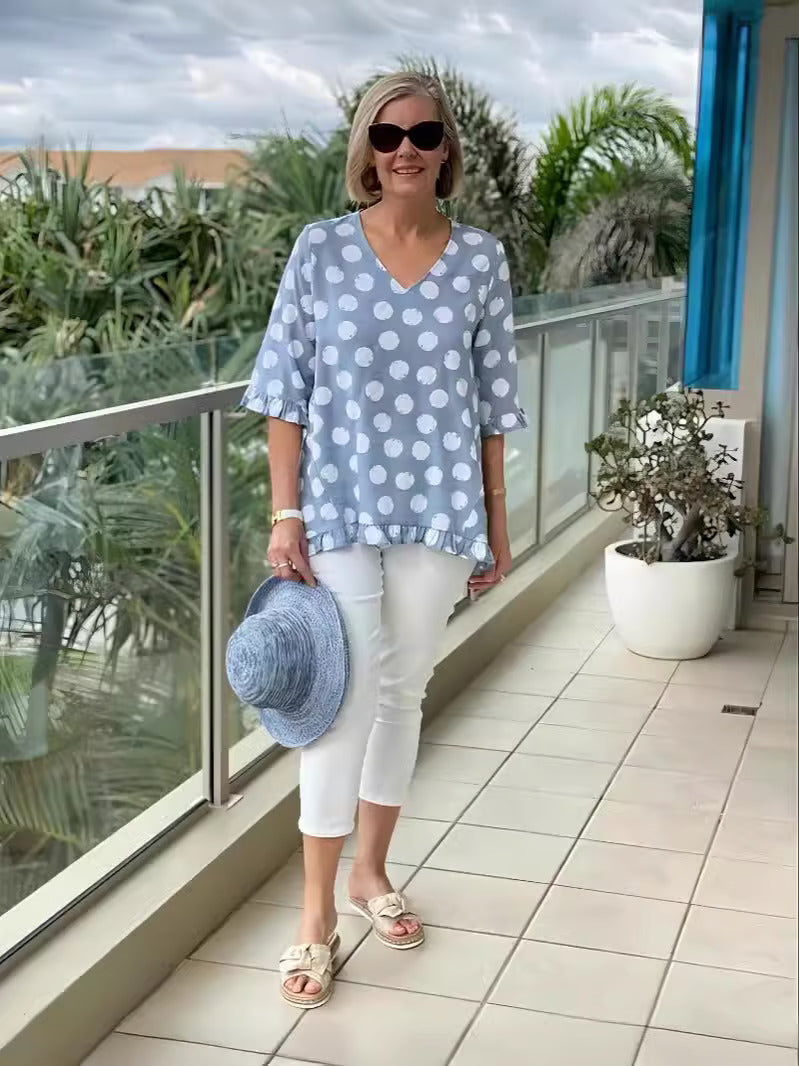 Bloomie – Stilvolle Bluse mit V-Ausschnitt 0