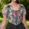 Blumenkorsett mit Schnürverschluss – U-Rücken | Romantisches Top mit floralem Touch