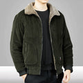 Bomberjacke für Herren – Textur – Sherpa-Futter – Lockere Passform – Reißverschluss vorne – Lässig