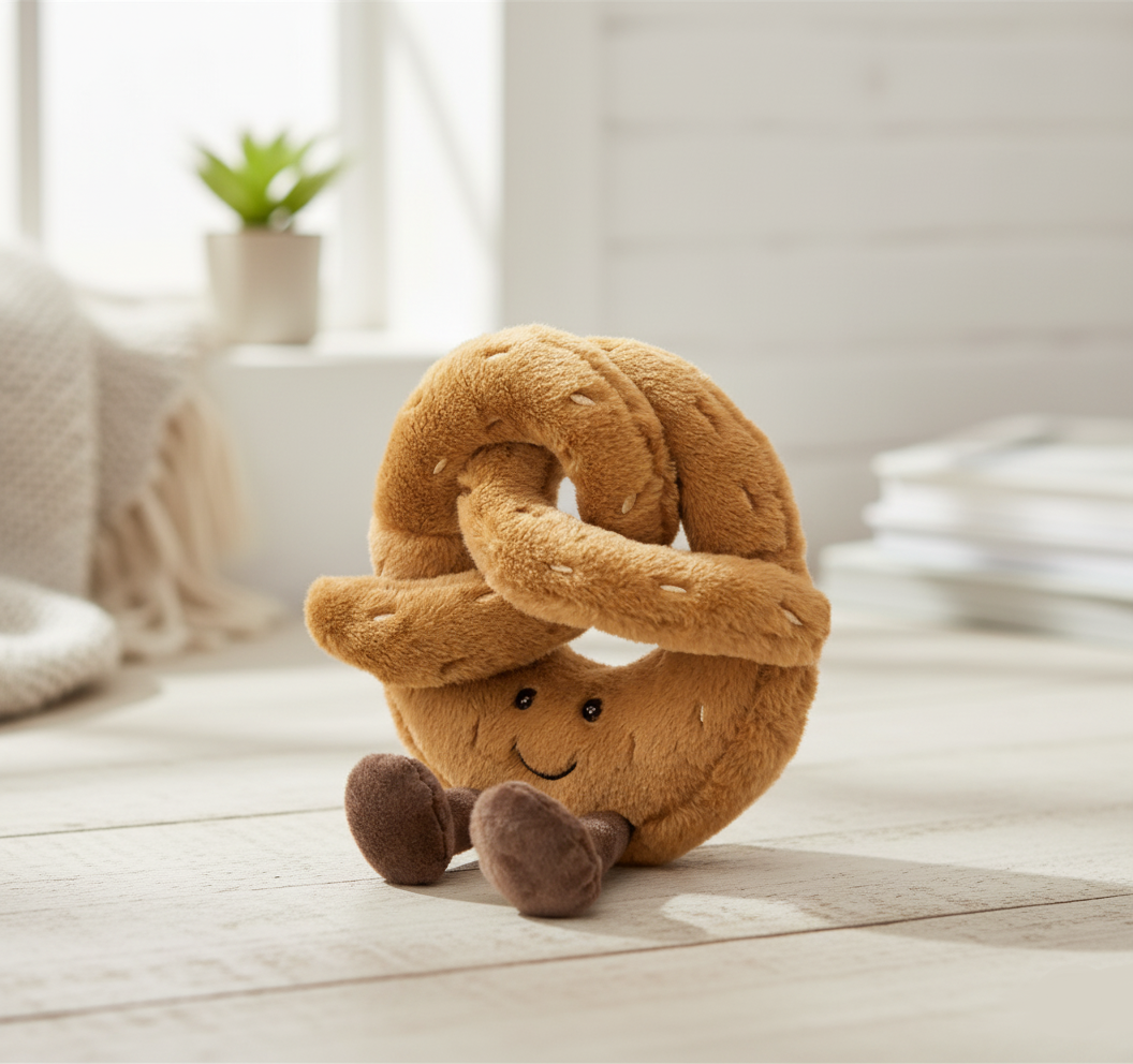 Brezel Croissant Toastbrot Plüsch-Spielzeug | Weiches Kuscheltier (Lebensmittel-Design) 2