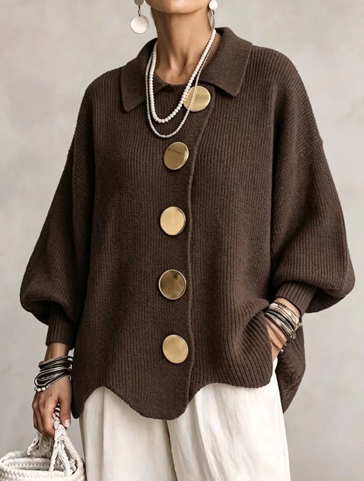 Elara | Women's Oversized Cardigan with Lantern Sleeves