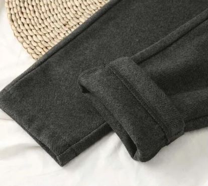 Damen Schmale Passform Hose mit Mittlerer Taille | Strukturiertes Bein