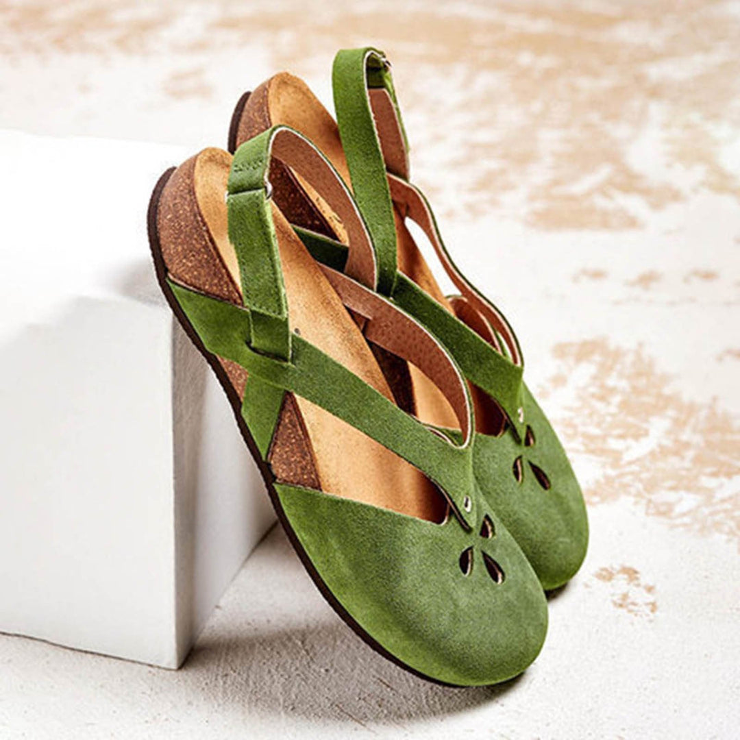 Damen Riemchensandalen mit Geschlossener Spitze | Schnallenverschluss