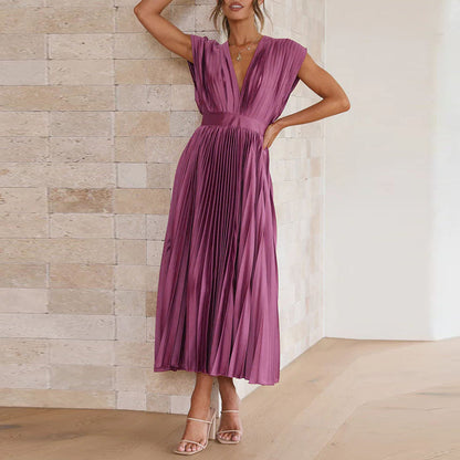 Casimir | Damen Moderne V-Ausschnitt Kleid | Ärmellos 4