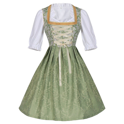 Champagnergoldenes Dirndlkleid – Oktoberfest | Elegantes Trachtenkleid mit Schürze und Bluse