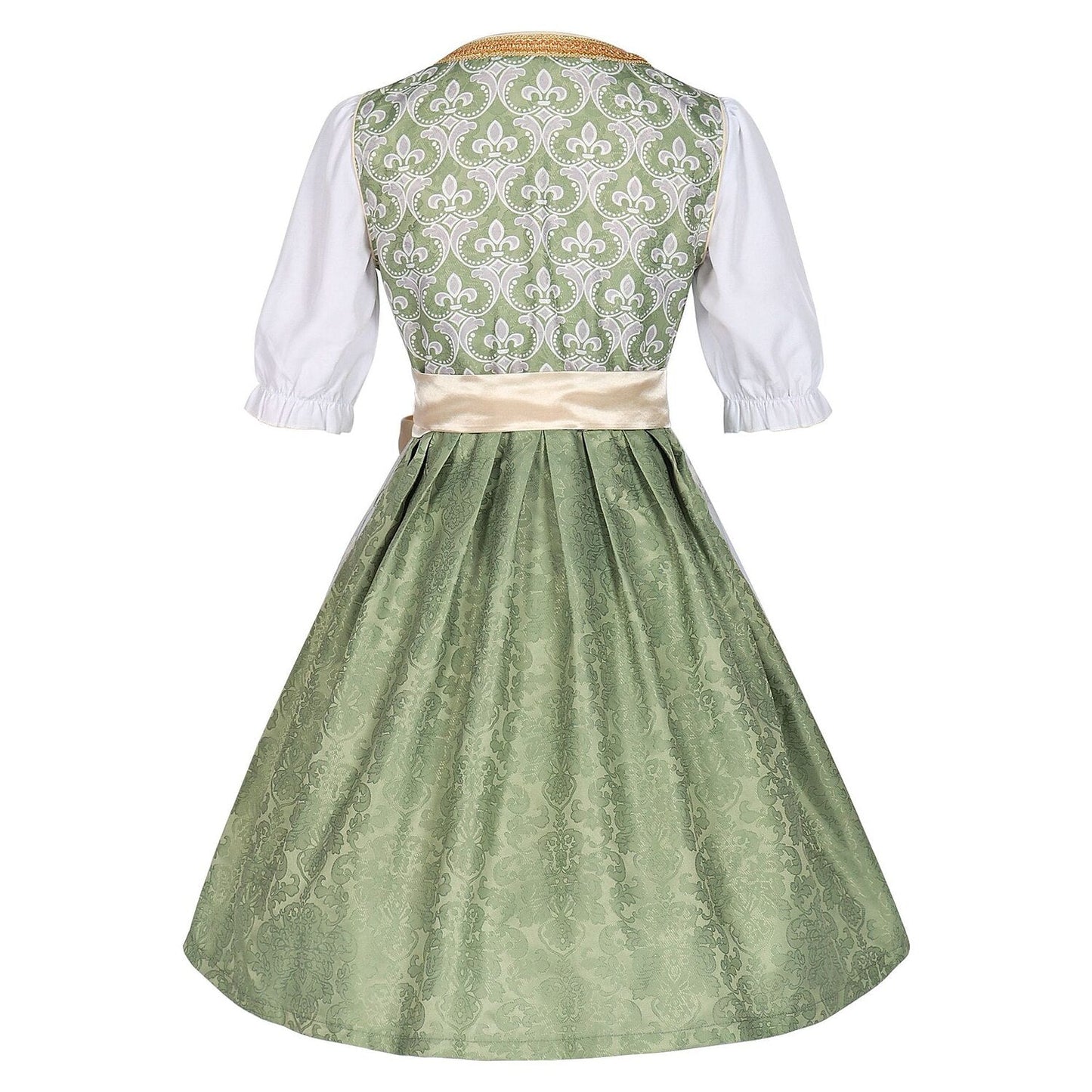 Champagnergoldenes Dirndlkleid – Oktoberfest | Elegantes Trachtenkleid mit Schürze und Bluse