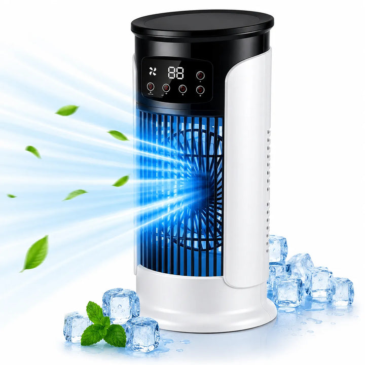 3-in-1 Luftkühler mit LED, Brumisation und 6 Stufen