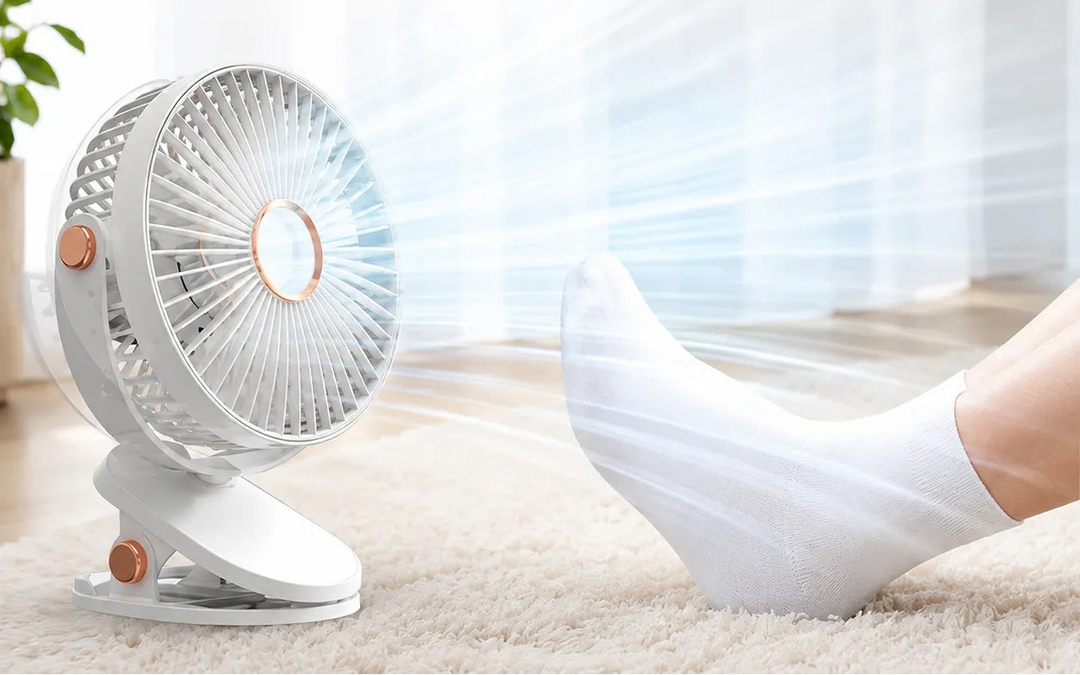 Akku Clip Ventilator mit LED, 5 Stufen und 8000 mAh