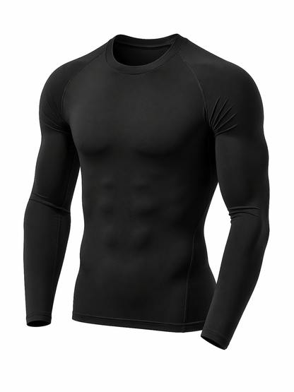 Herren Langarmshirt | Slim Fit Sportshirt | Lange Ärmel | Athletischer Freizeitstil