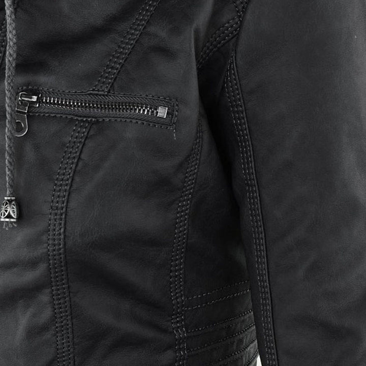 Celeste | Slim-Fit Hooded Moto Jacket