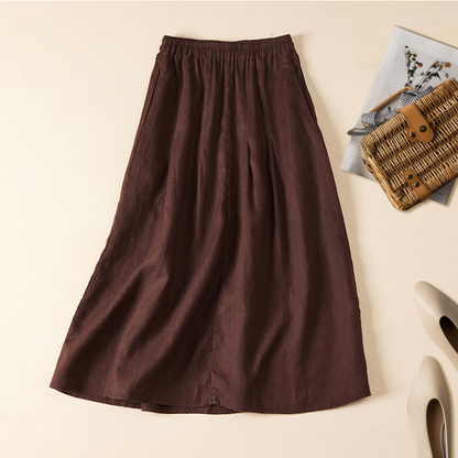 Gonna midi da donna con vita arricciata | Linea fluida