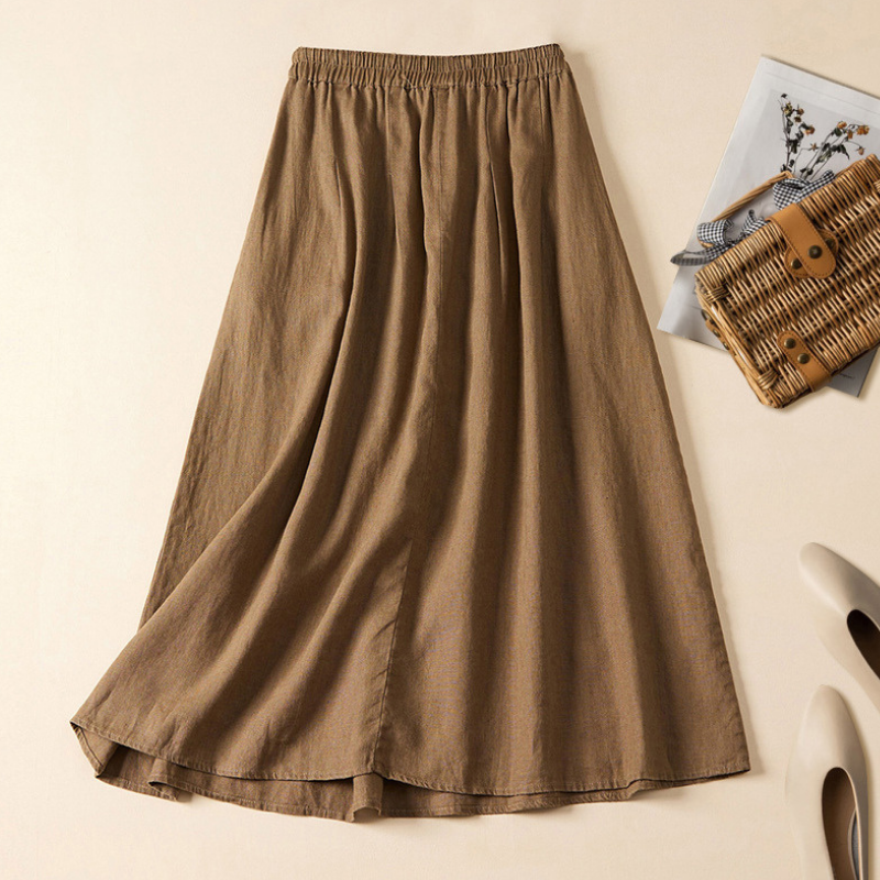 Gonna midi da donna con vita arricciata | Linea fluida