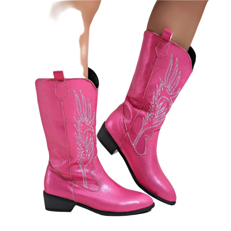 Cowboystiefel Damen | Westernstiefel Boots für Damen | Alltagstauglich, Slip-On Design