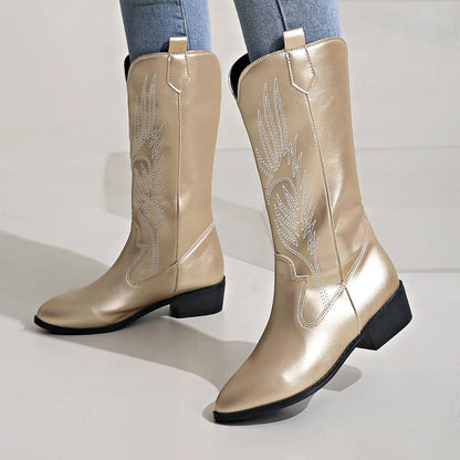 Cowboystiefel Damen | Westernstiefel Boots für Damen | Alltagstauglich, Slip-On Design