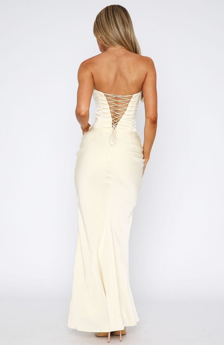 Damen Trägerloses Maxikleid Mit Raffdetails | Raffungen