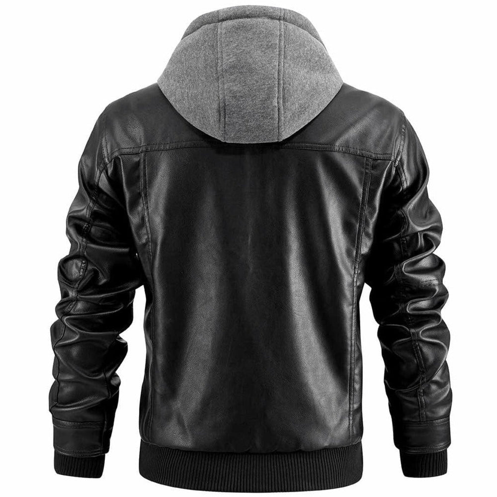 Daan Herren-Winterlederjacke | Robustes Design mit abnehmbarer Kapuze 2