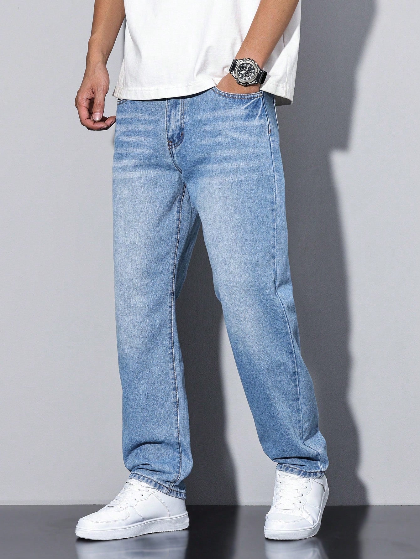 Daan | Einfarbige lässige Herrenjeans