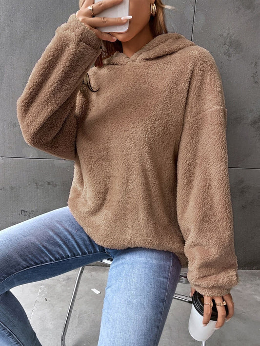 Damen-Hoodie – pullover – Kurzes Design – Lockere Passform – Lange Ärmel