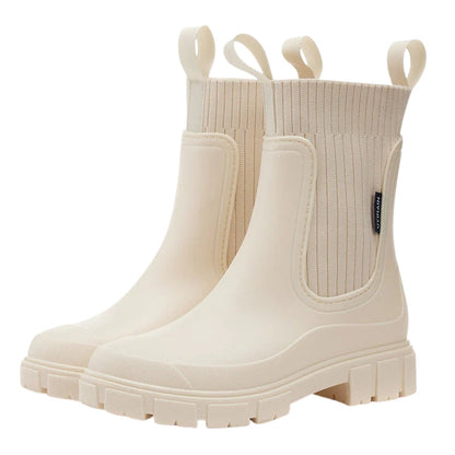 Damen-Schlupfstiefel bis zur Wade mit dicker Sohle 0