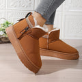 Damen-Schneestiefel - Wasserabweisend - Warmfutter - Dicke Sohle - Reißverschluss - Knöchelhöhe