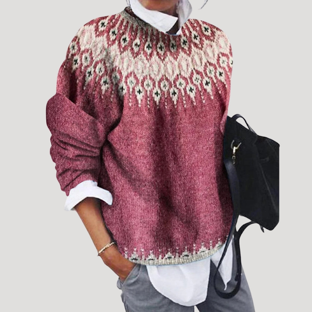 Damen-Weihnachtspullover im Fair-Isle-Muster, Winterstrick 1