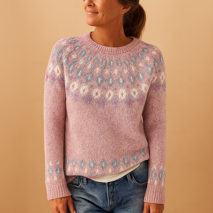 Damen-Wollpullover mit einzigartigem Muster 3