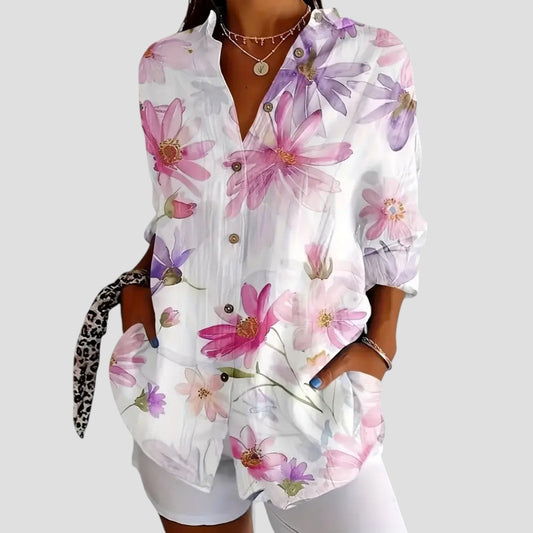 Damen Bluse | Blumenmuster für Frühling und Sommer