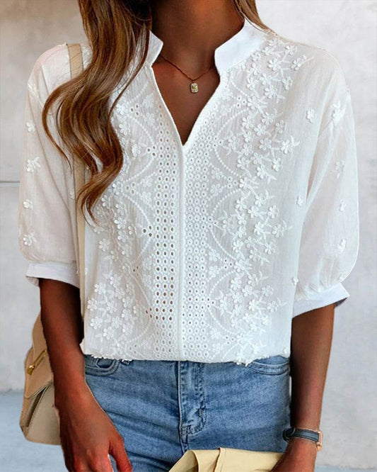 Damen Bluse mit V-Ausschnitt | Sommermode für Frauen