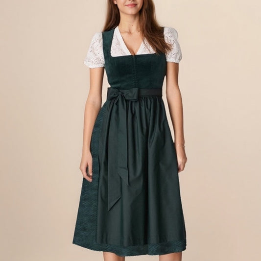 Damen Dirndl in Dunkelgrün – Oktoberfest | Klassische Tracht mit eleganter Note