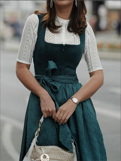 Damen Dirndl in Dunkelgrün – Oktoberfest | Klassische Tracht mit eleganter Note
