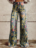 Damen Schlaghose mit Vintage-Print – Retro & Stylisch