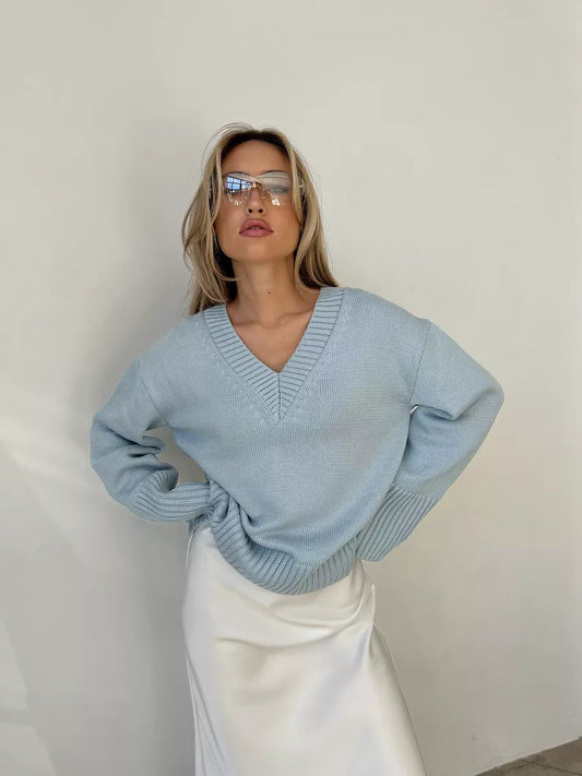 Damen V-Ausschnitt Pullover – lässiger Style für jeden Anlass, bequem und atmungsaktiv