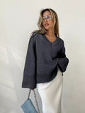 Damen V-Ausschnitt Pullover – lässiger Style für jeden Anlass, bequem und atmungsaktiv