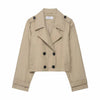 Damen Zweireihiger Trenchcoat mit Taschen – Stylische Herbst Winter Bürojacke