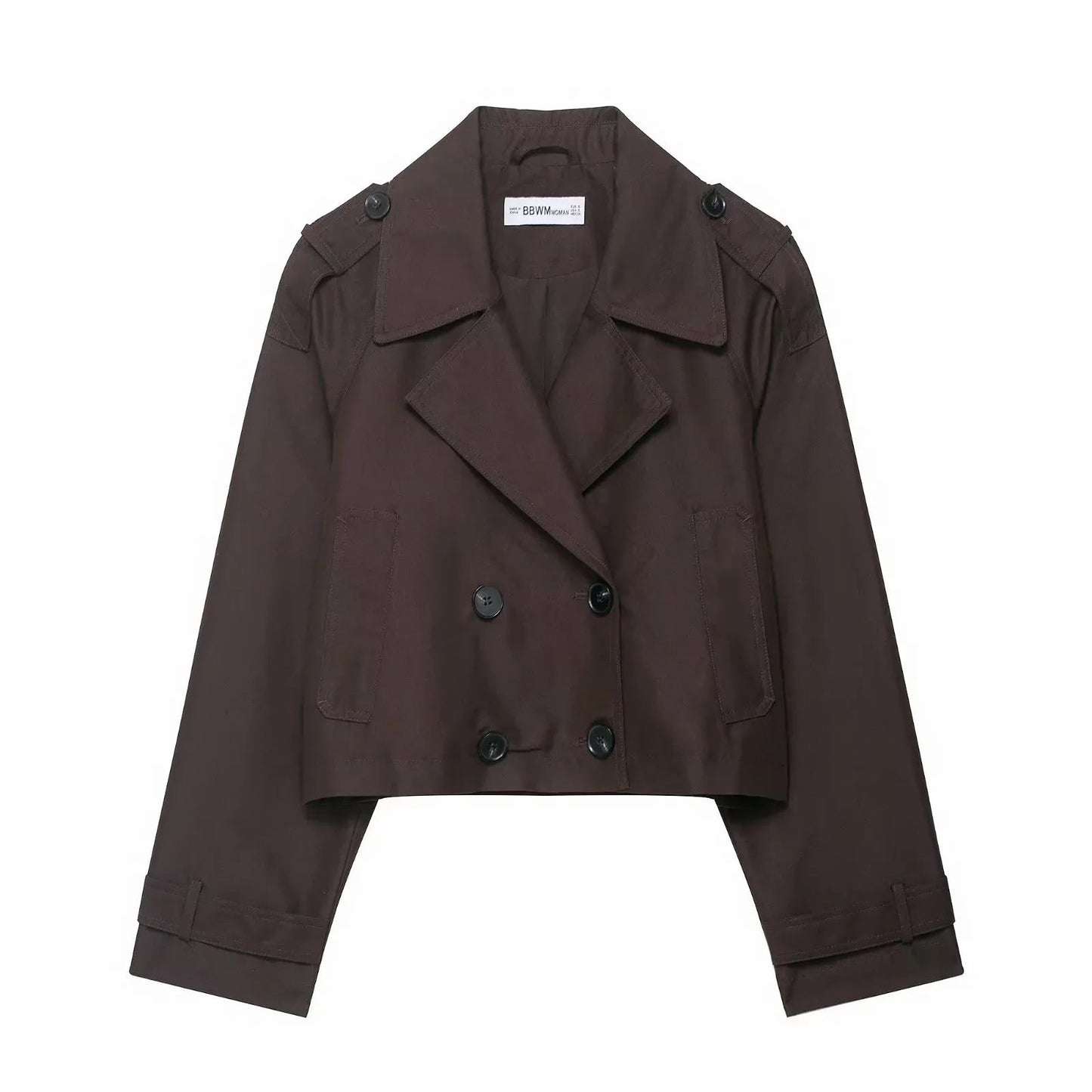 Damen Zweireihiger Trenchcoat mit Taschen – Stylische Herbst Winter Bürojacke