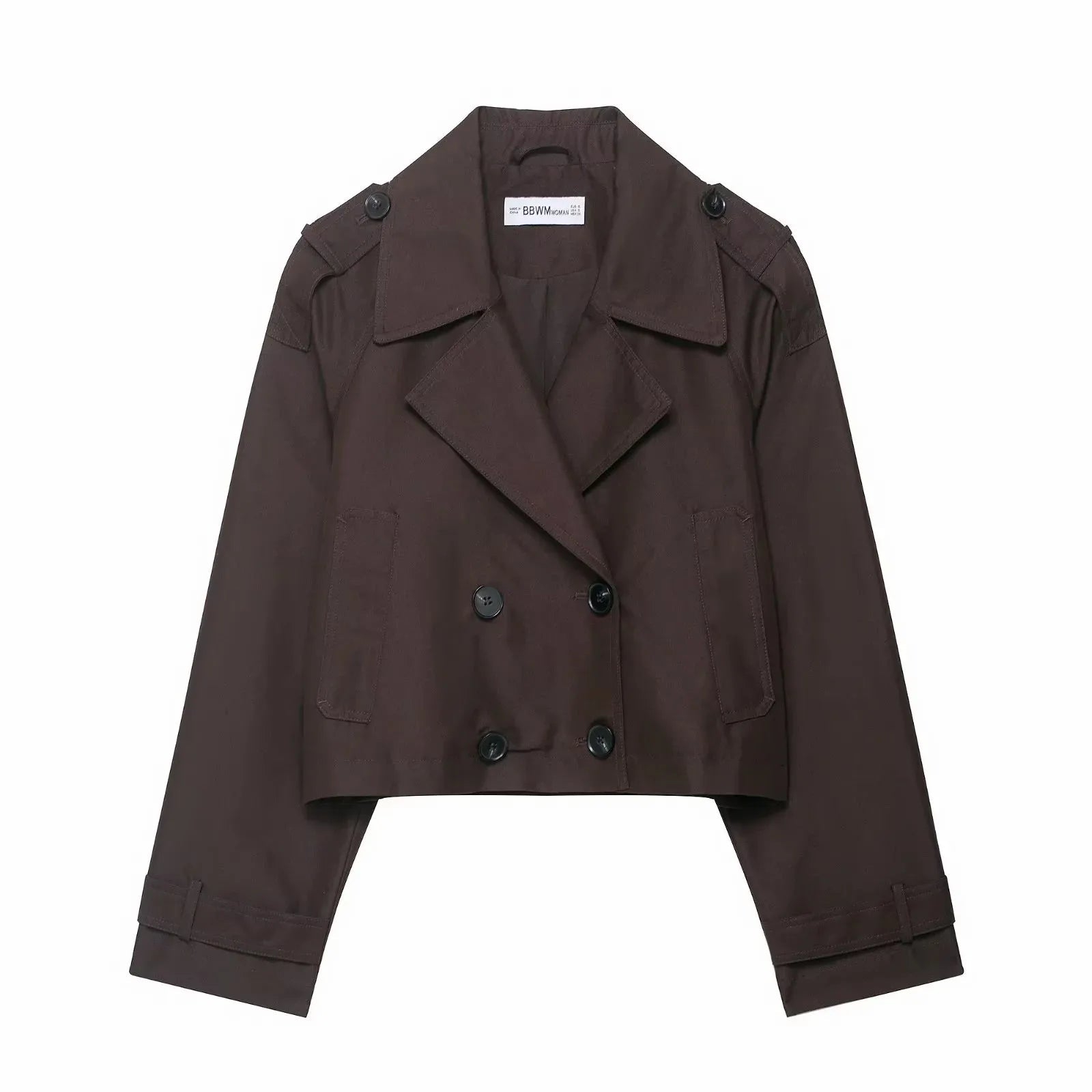 Damen Zweireihiger Trenchcoat mit Taschen – Stylische Herbst Winter Bürojacke