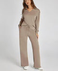 Damen Zweiteiliges Set | Sport Sweatshirt und Weite Hose für Herbst/Winter